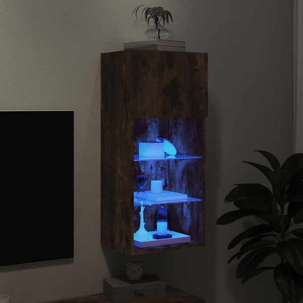 TV-Schrank mit LED Räuchereiche 90 cm