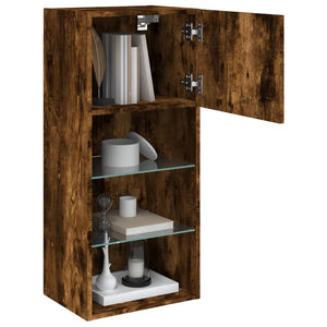 TV-Schrank mit LED Räuchereiche 90 cm