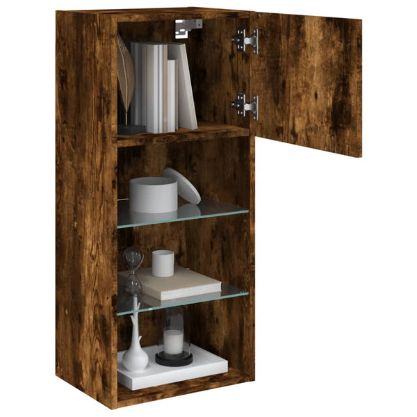 TV-Schrank mit LED Räuchereiche 90 cm