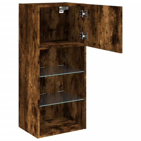 TV-Schrank mit LED Räuchereiche 90 cm