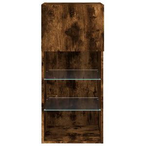 TV-Schrank mit LED Räuchereiche 90 cm