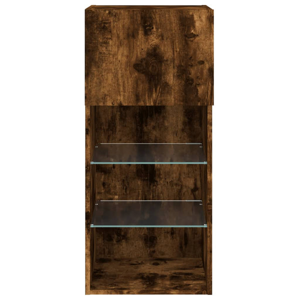 TV-Schrank mit LED Räuchereiche 90 cm
