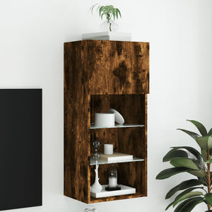 TV-Schrank mit LED Räuchereiche 90 cm