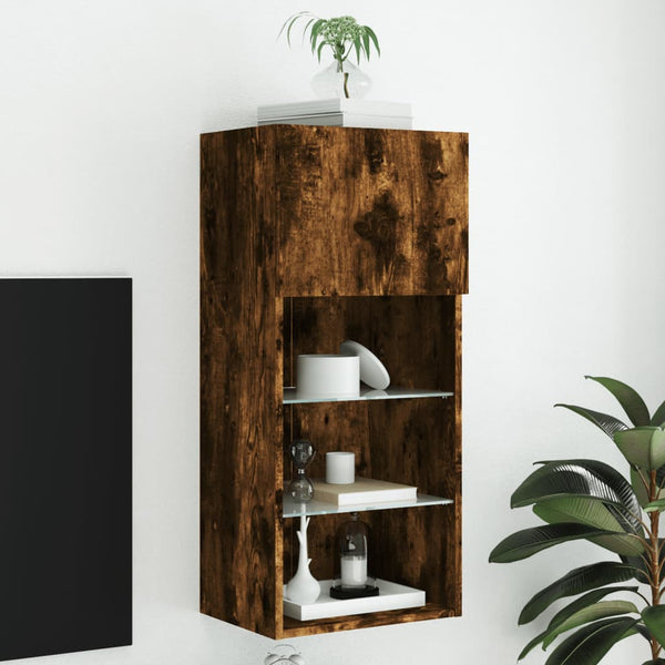 TV-Schrank mit LED Räuchereiche 90 cm