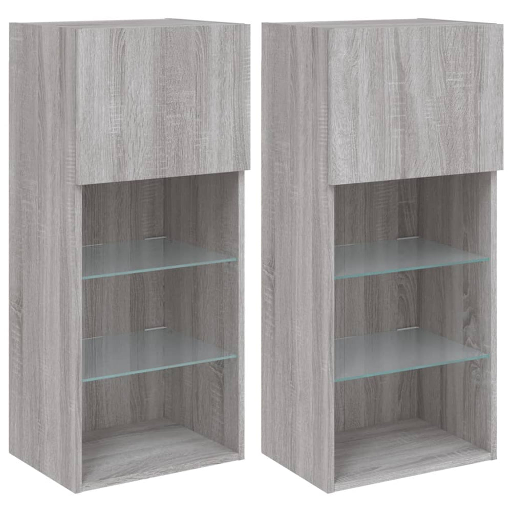 TV-Schränke mit LED-Leuchten Grau Sonoma