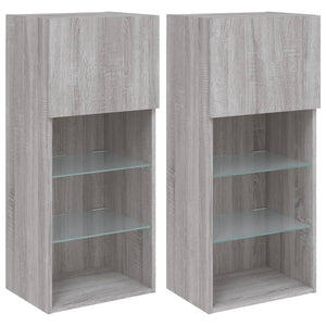 TV-Schränke mit LED-Leuchten Grau Sonoma