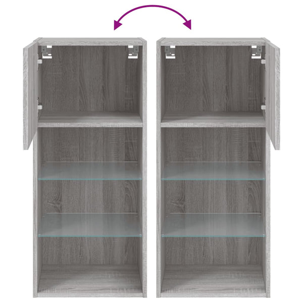 TV-Schränke mit LED-Leuchten Grau Sonoma