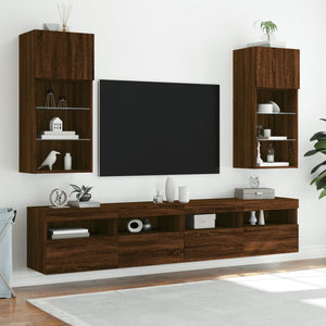 TV-Schrank mit LED Braun Eichen-Optik 90cm