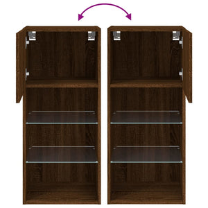 TV-Schrank mit LED Braun Eichen-Optik 90cm