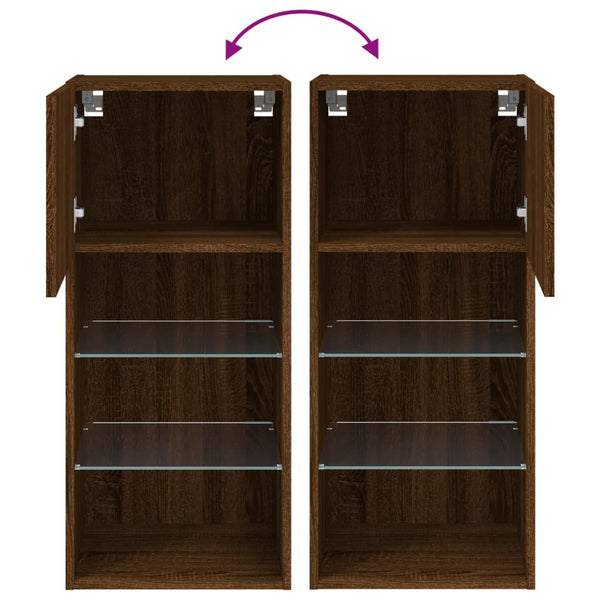 TV-Schrank mit LED Braun Eichen-Optik 90cm