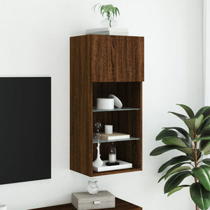 TV-Schrank mit LED Braun Eichen-Optik 90cm