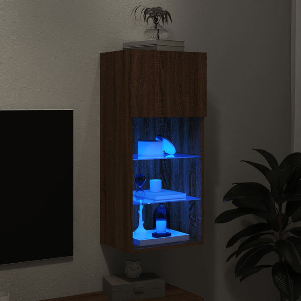 TV-Schrank mit LED Braun Eichen-Optik 90cm