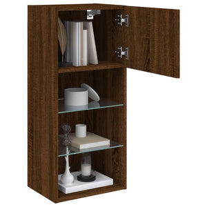 TV-Schrank mit LED Braun Eichen-Optik 90cm
