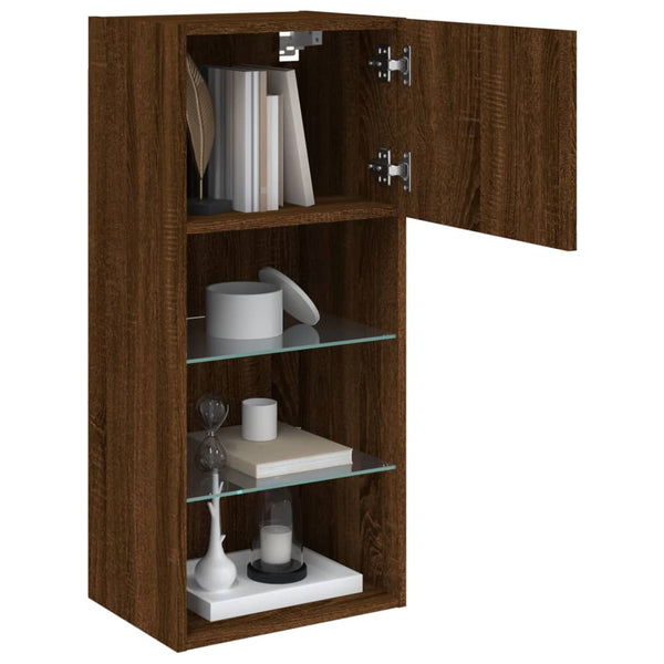 TV-Schrank mit LED Braun Eichen-Optik 90cm