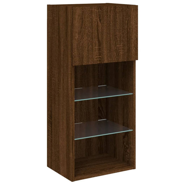 TV-Schrank mit LED Braun Eichen-Optik 90cm