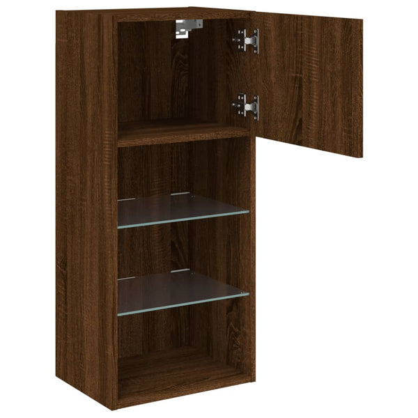 TV-Schrank mit LED Braun Eichen-Optik 90cm