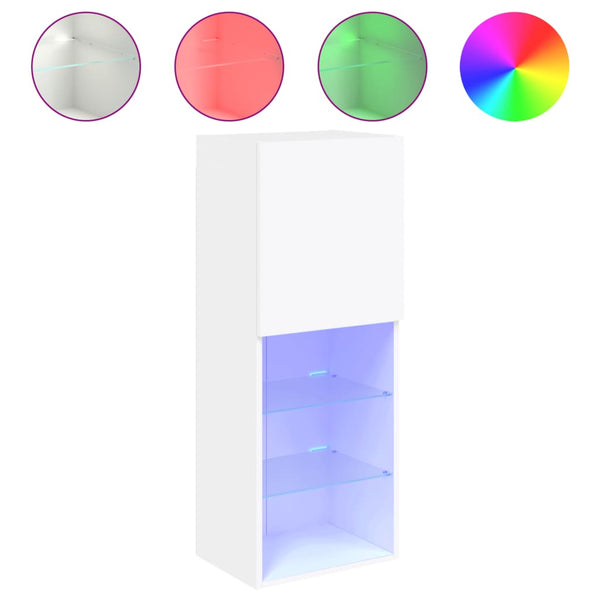 TV-Schrank Weiß mit LED-Leuchten