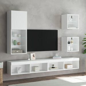 TV-Schrank Weiß mit LED-Leuchten