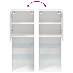 TV-Schrank Weiß mit LED-Leuchten