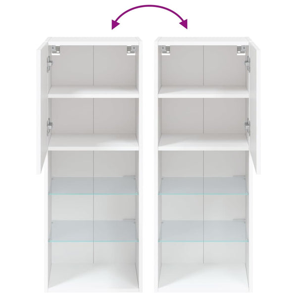 TV-Schrank Weiß mit LED-Leuchten