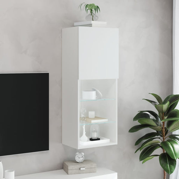 TV-Schrank Weiß mit LED-Leuchten