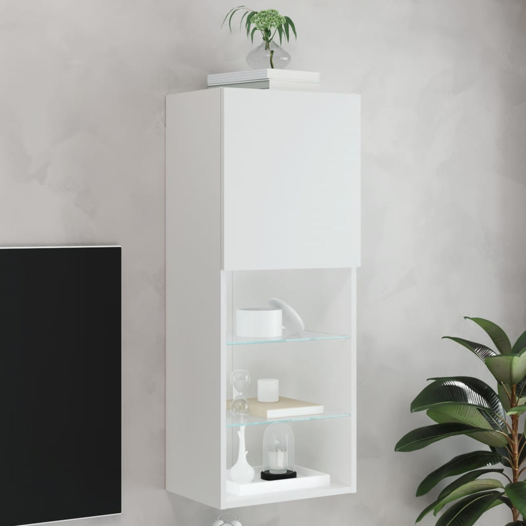 TV-Schrank Weiß mit LED-Leuchten