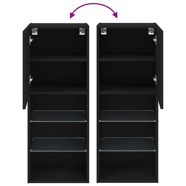 TV-Schrank mit LED Schwarz 102cm