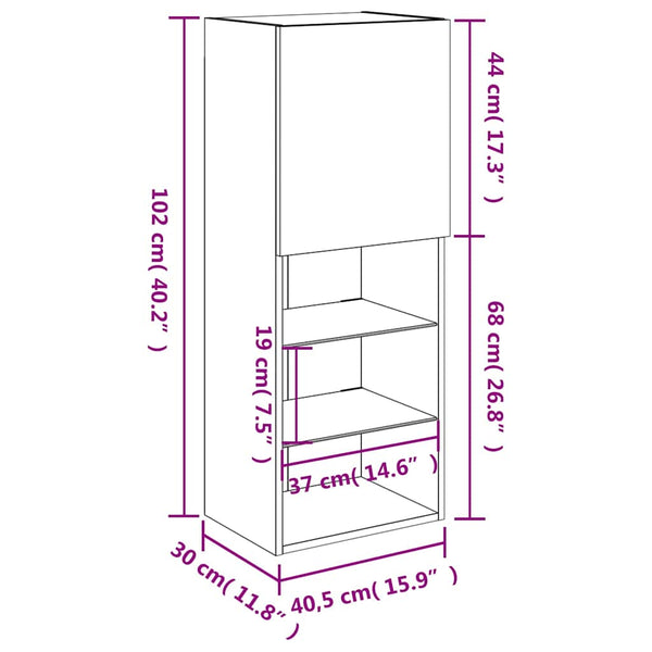 TV-Schrank mit LED Schwarz 102cm