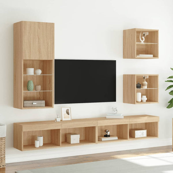 TV-Schrank Sonoma-Eiche mit LED