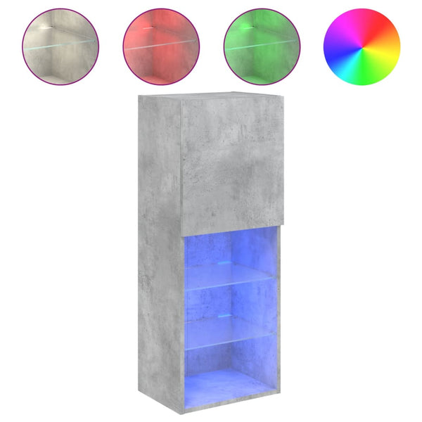 TV-Schrank mit LED Betongrau 102 cm