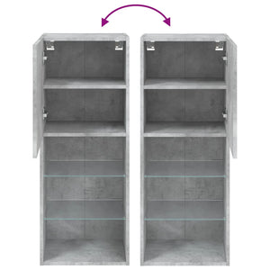 TV-Schrank mit LED Betongrau 102 cm