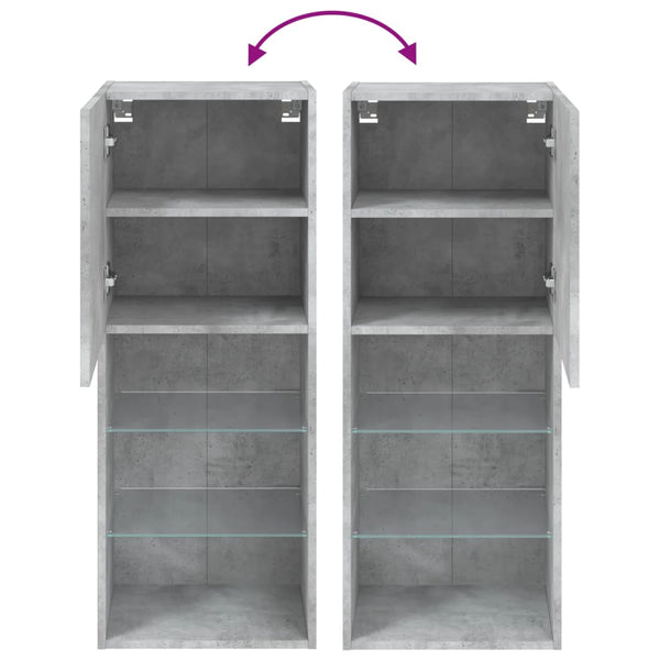 TV-Schrank mit LED Betongrau 102 cm