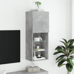 TV-Schrank mit LED Betongrau 102 cm