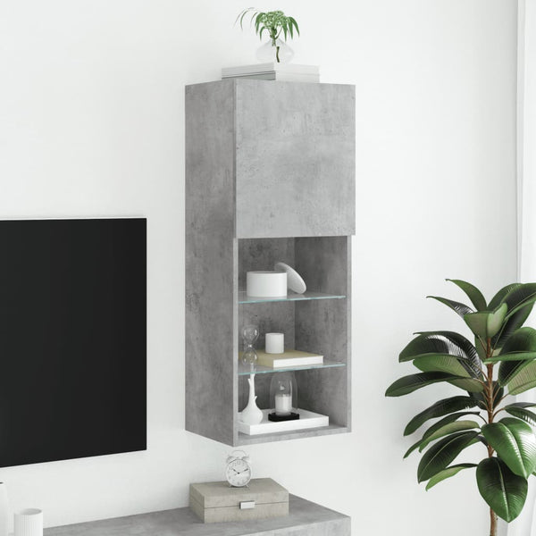 TV-Schrank mit LED Betongrau 102 cm