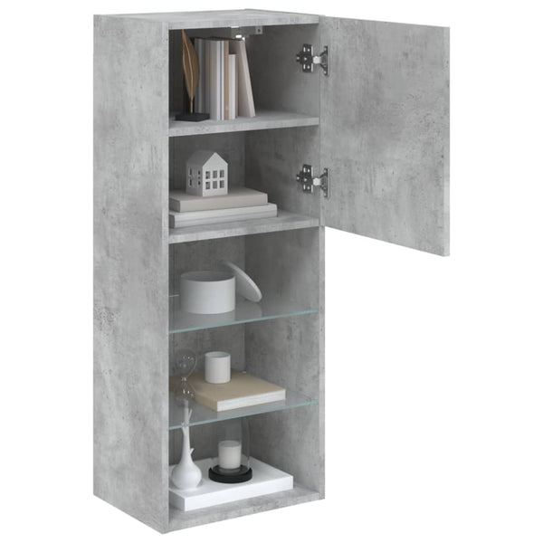 TV-Schrank mit LED Betongrau 102 cm