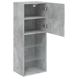 TV-Schrank mit LED Betongrau 102 cm