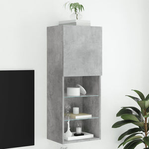 TV-Schrank mit LED Betongrau 102 cm