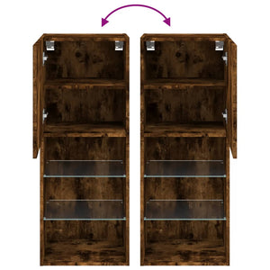 TV-Schrank Räuchereiche mit LED 40,5x102 cm