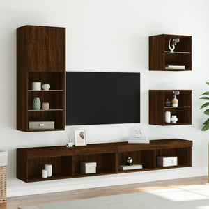 TV-Schrank mit LED Braun Eichen-Optik 102cm