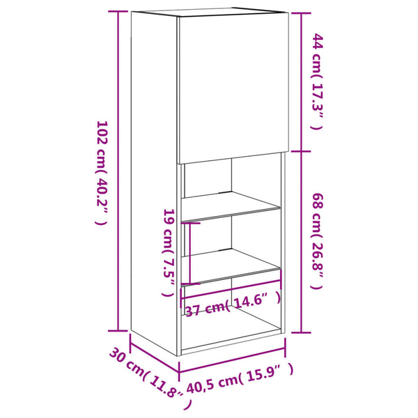 TV-Schrank mit LED Braun Eichen-Optik 102cm