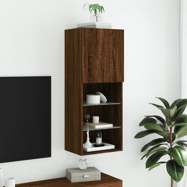 TV-Schrank mit LED Braun Eichen-Optik 102cm