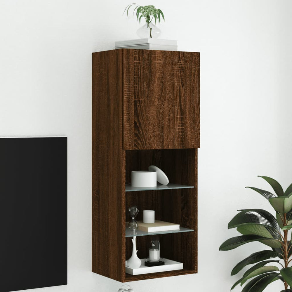 TV-Schrank mit LED Braun Eichen-Optik 102cm