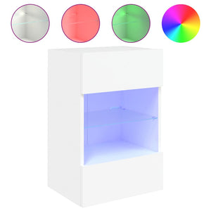 Weiße TV-Wandkonsole mit LED