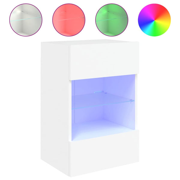 Weiße TV-Wandkonsole mit LED