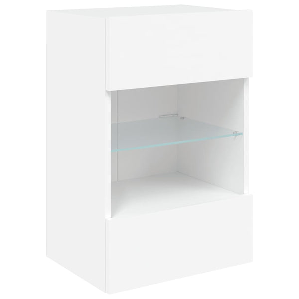 Weiße TV-Wandkonsole mit LED
