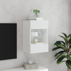 Weiße TV-Wandkonsole mit LED