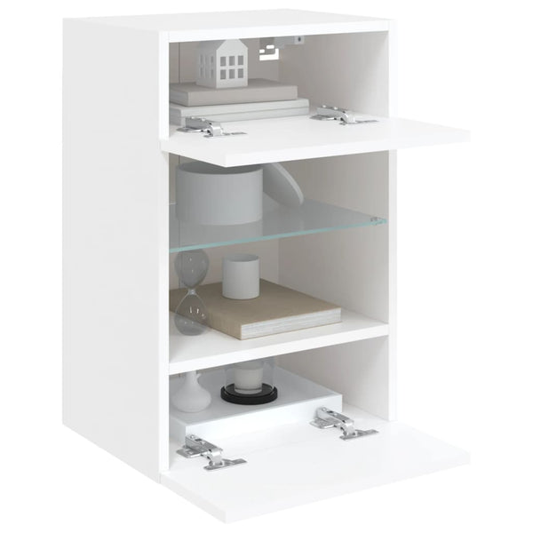 Weiße TV-Wandkonsole mit LED