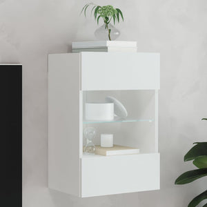 Weiße TV-Wandkonsole mit LED