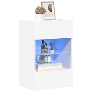 LED Wandschränke für TV, 2er-Set, Weiß, 40 cm