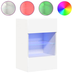 LED Wandschränke für TV, 2er-Set, Weiß, 40 cm